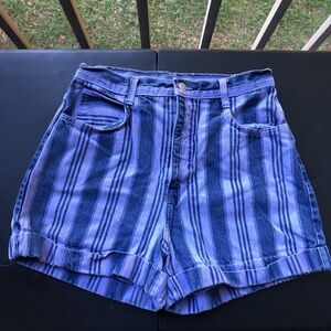 Denim republic Vintage purple high waisted striped denim shorts